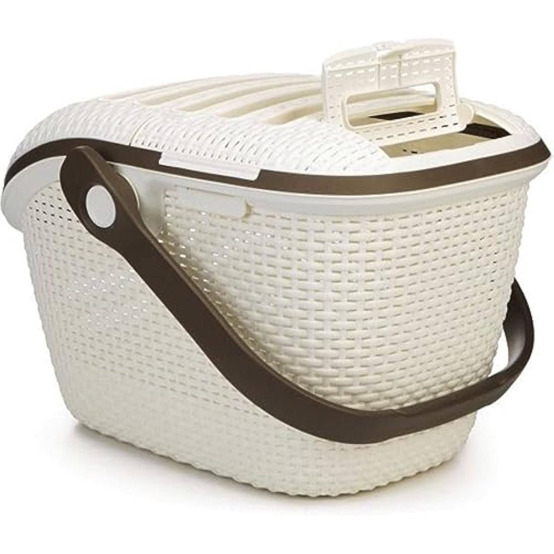 Curver Pet Carrier White – Ventilated Dog and Cat Travel Box, 51cm