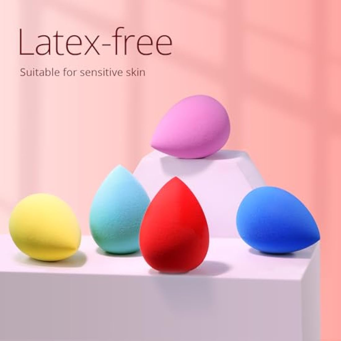 BEAKEY Makeup Sponges | 5 Pcs Latex-Free Foundation Blender Set
