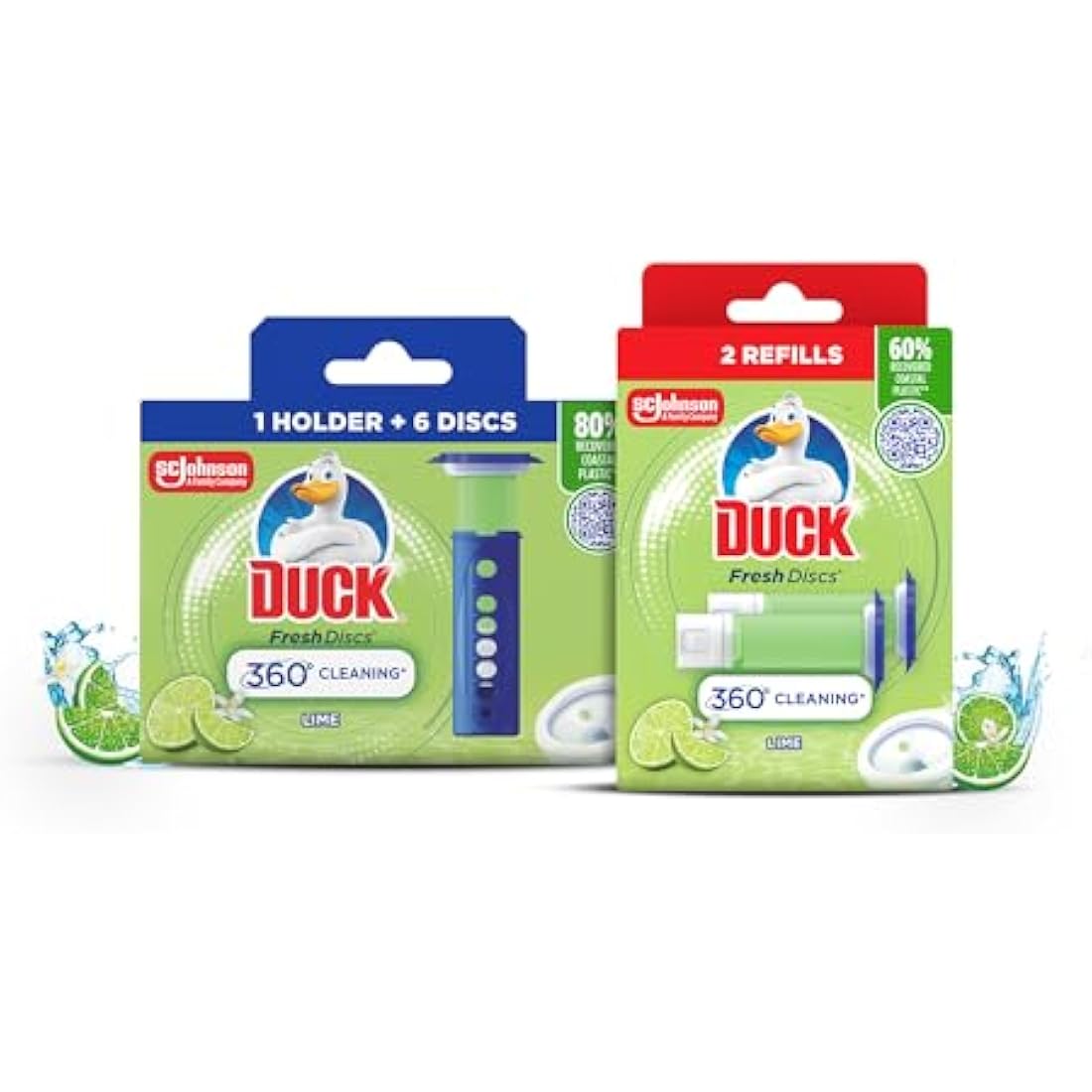 Duck Fresh Discs Toilet Cleaner Starter Kit - Lime Scent (18 Weeks)