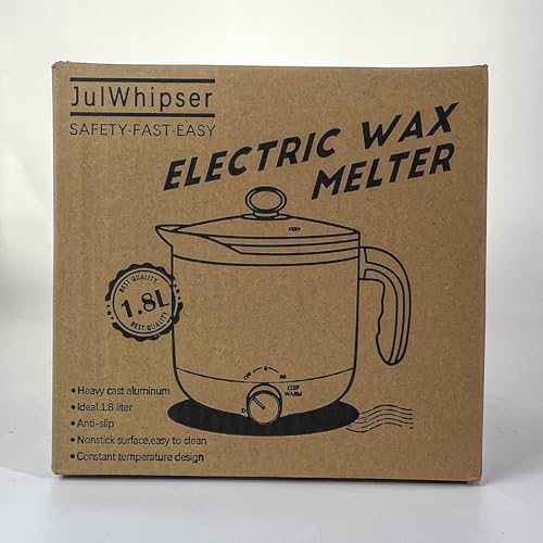 JULWHISPER Electric Wax Melter – 1.8L Non-Stick Pot for Candle Making