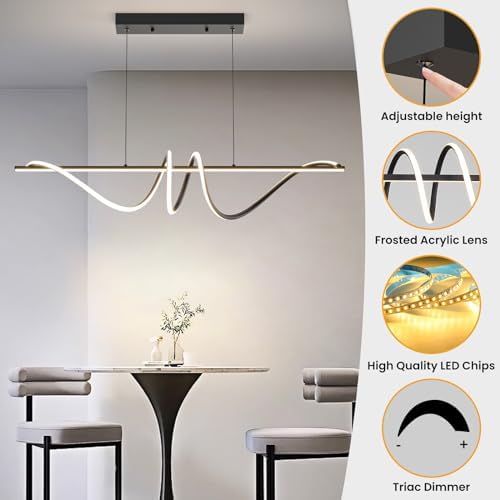 Mikeru Modern LED Spiral Pendant Light | Dimmable 100cm Island Light