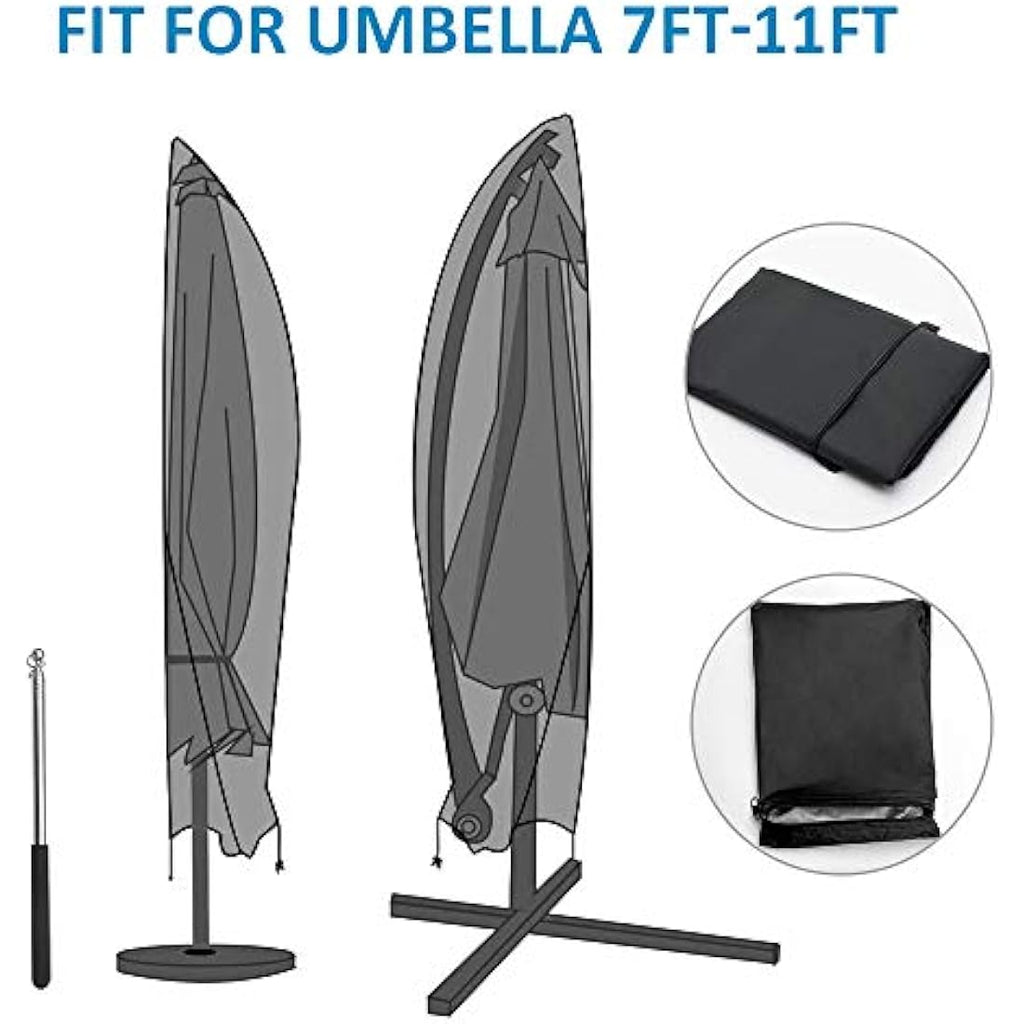 Jolof Store Waterproof Cantilever Parasol Cover with Rod - 265cm
