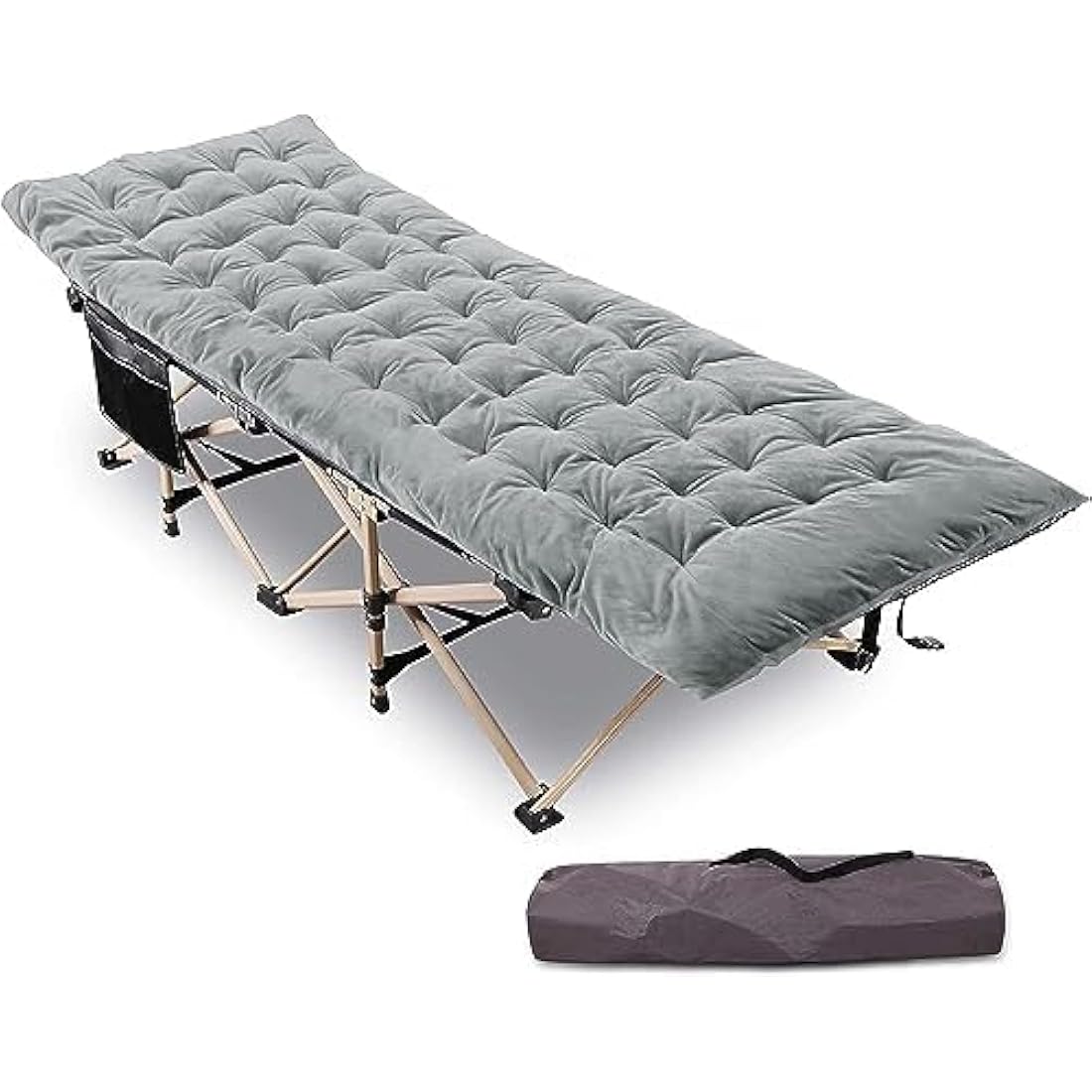 REDCAMP Heavy Duty Folding Camping Cot with Thick Mattress, 500lbs Capacity