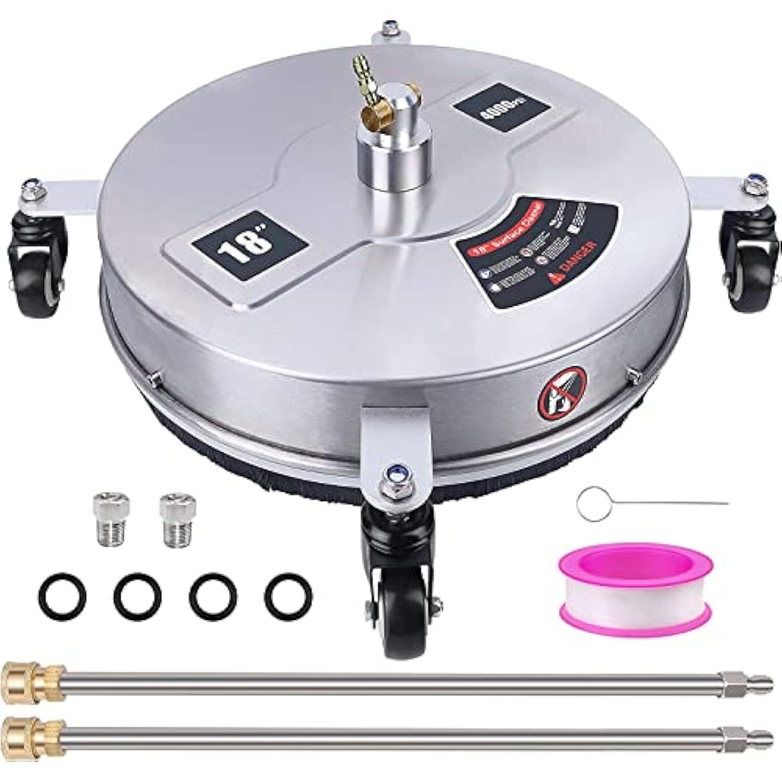 15" Pressure Washer Surface Cleaner | 4000 PSI Stainless Steel
