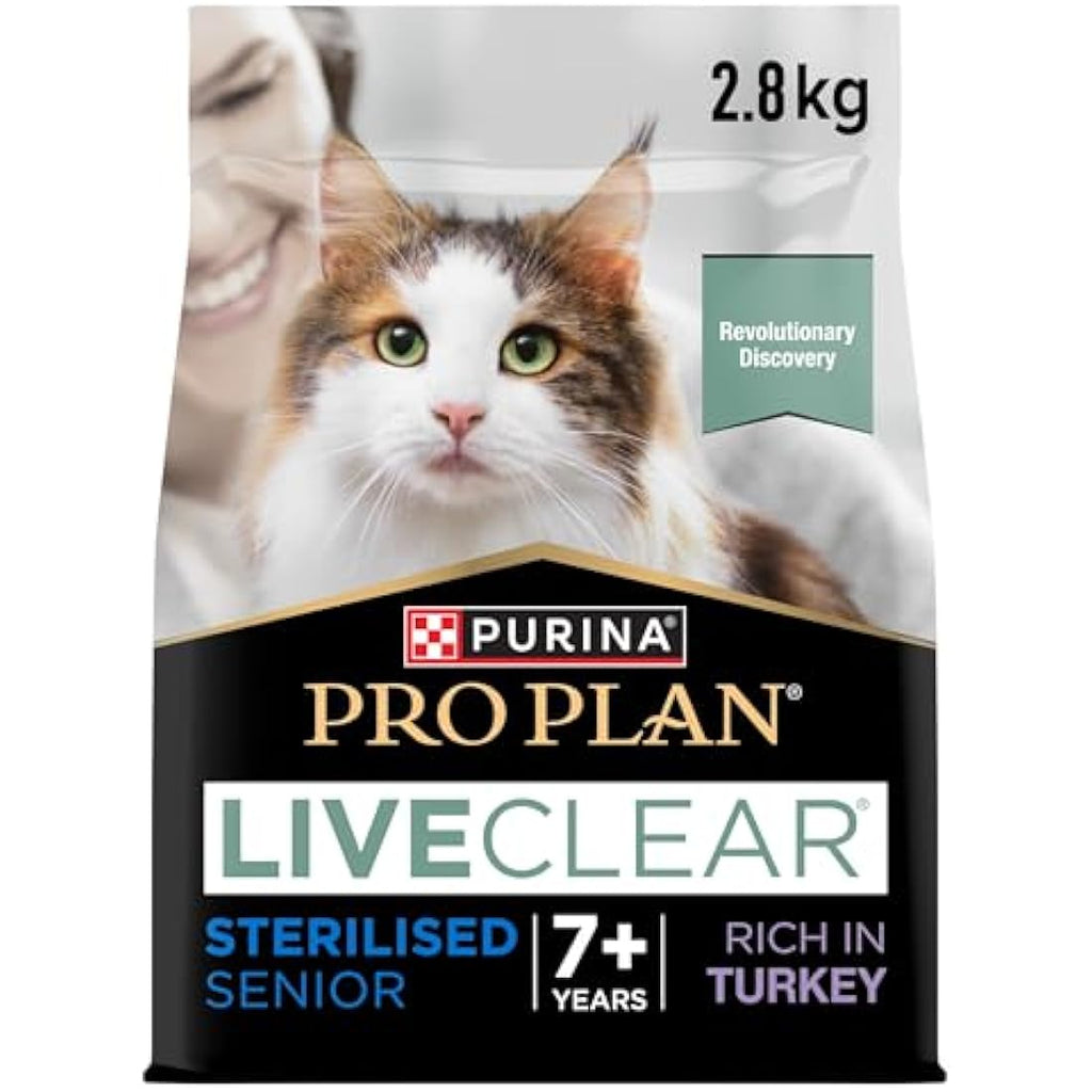 Purina Pro Plan LiveClear Senior 7+ Sterilised Turkey Dry Cat Food 2.8kg
