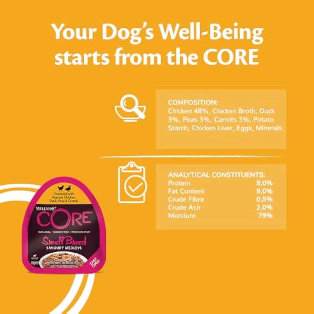 Wellness CORE Small Breed Savoury Medleys Grain Free Wet Dog Food | 6x85g