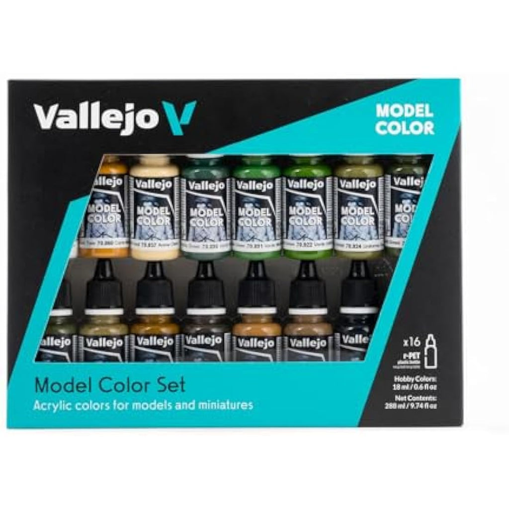 Vallejo Model Color WWII Allies Acrylic Paint Set | 16 Pack – 17ml