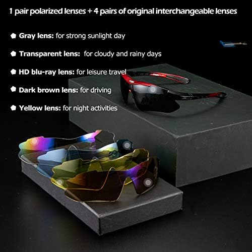 ROCKBROS Polarized Cycling Sunglasses | 5 Interchangeable Lenses TR90
