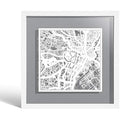 Tokyo Map Paper Art Frame by O3 DESIGN STUDIO – 9x9 White Minimalist Decor