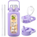 HYDRAGLAZIC 2L Glass Water Bottle | Large 2 Liter Jug with 2 Lids