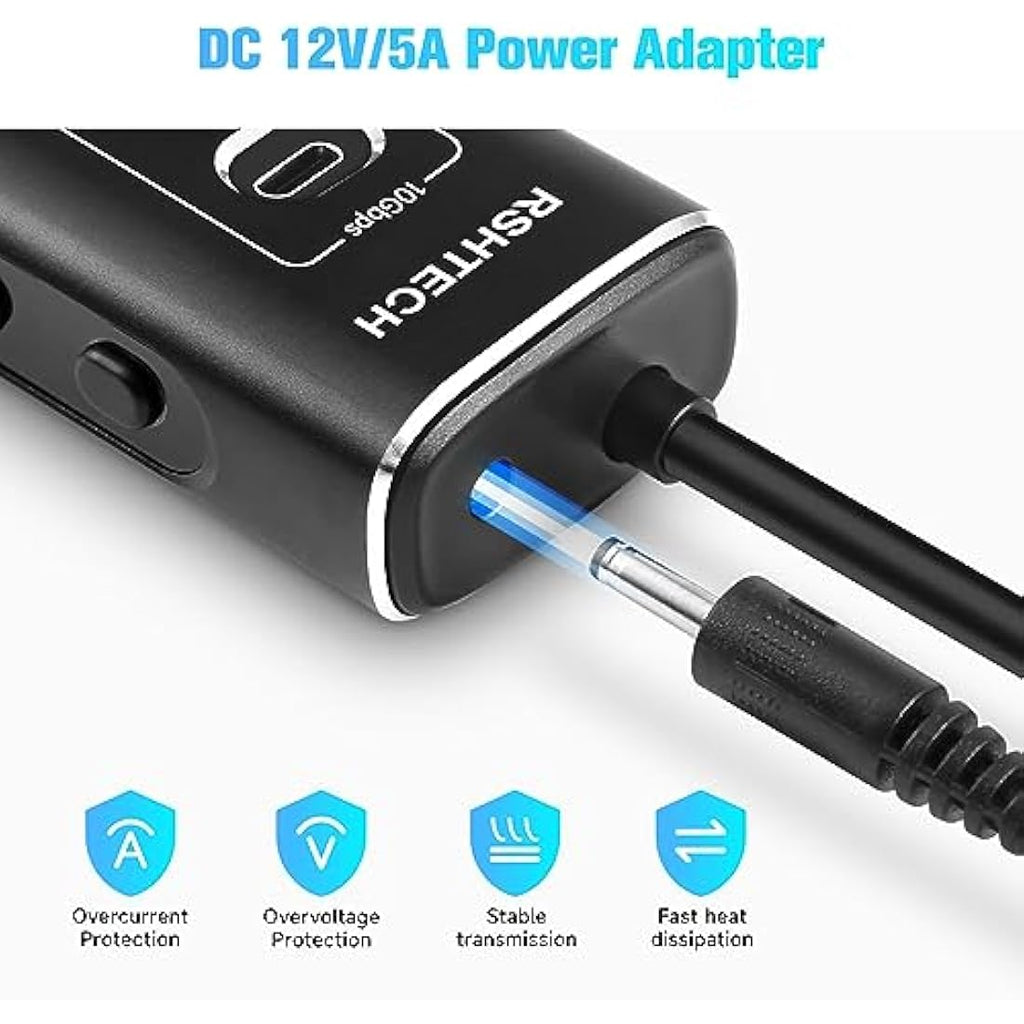 RSHTECH 11-Port Powered USB C Hub | 60W Aluminum 10Gbps Data Splitter