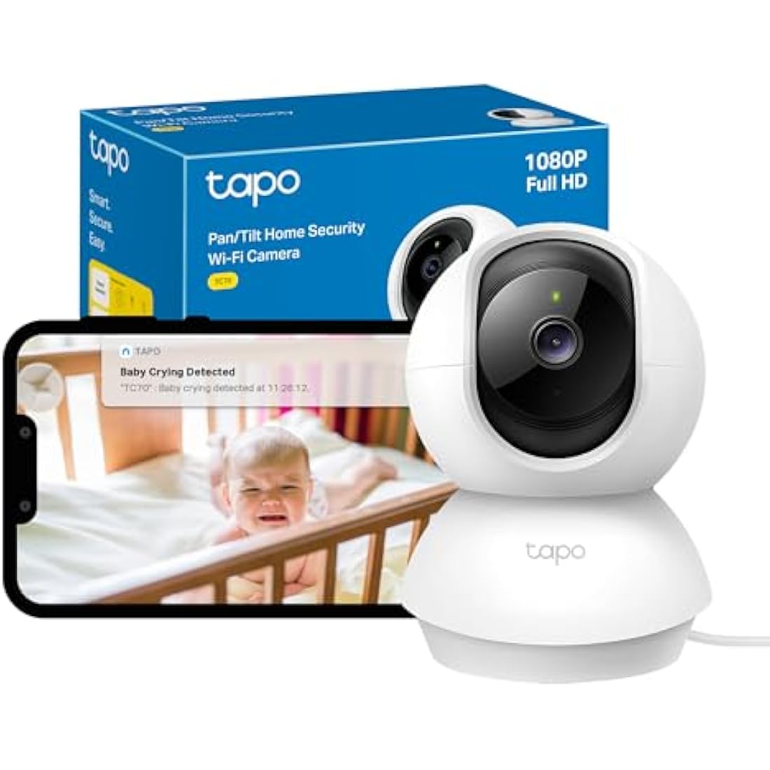 Tapo TC70 Indoor Security Camera | 1080p Pan/Tilt WiFi Baby & Pet Monitor