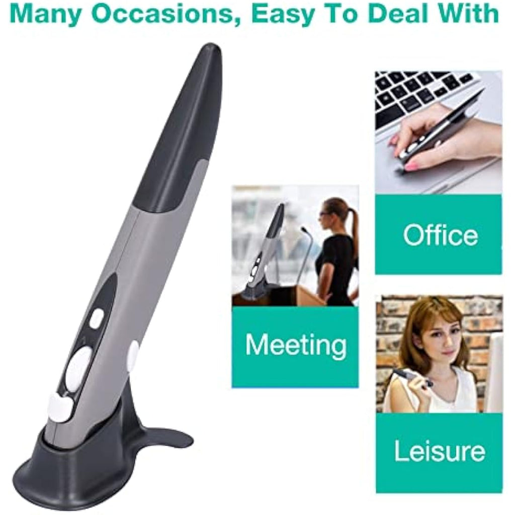 ASHATA Wireless Optical Pen Mouse – 1600 DPI Ergonomic Stylus for PC