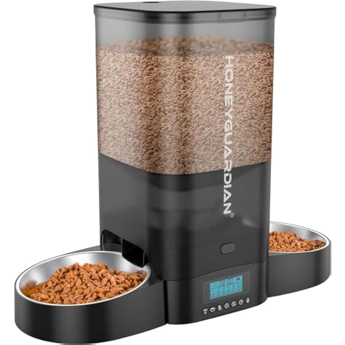 HoneyGuaridan Automatic Dual Cat Feeder | 5L Timed Pet Food Dispenser