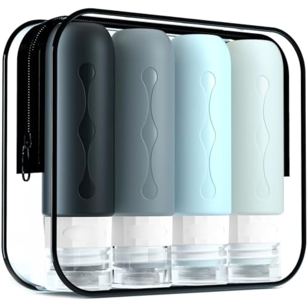 Gemice Silicone Travel Bottles – 4 Pack Leakproof TSA Approved (90ml)