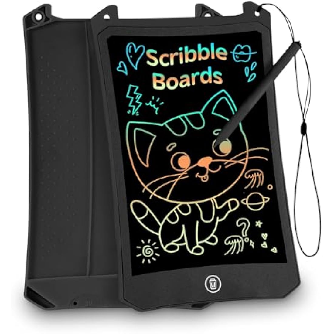 PINKCAT 8.5in LCD Writing Tablet | Colorful Doodle Board for Kids - Black