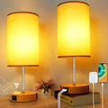 Wondlumi Bedside Lamps Set of 2 | 3-Way Touch Dimmable USB A+C Table Lamps
