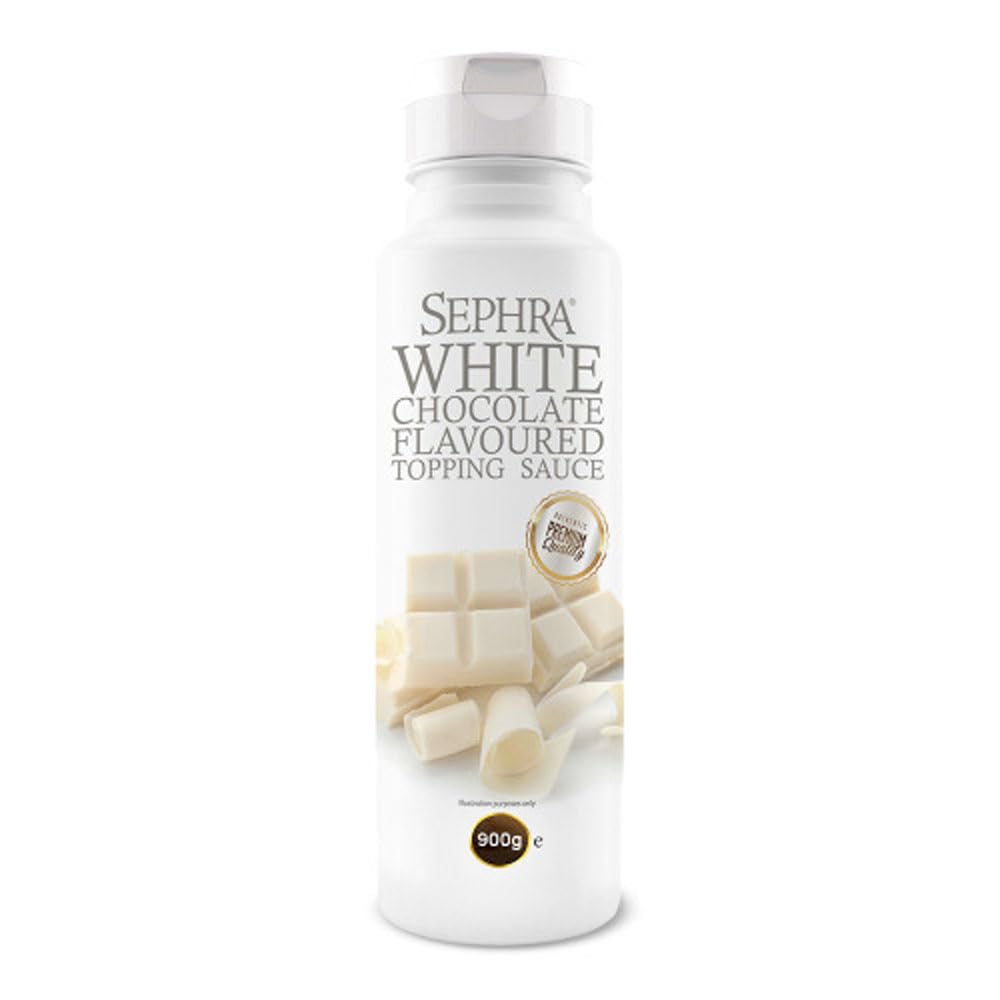 Sephra White Chocolate Dessert Topping Sauce – Gourmet Sweet Drizzle 900g