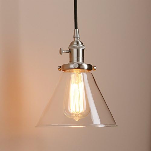 Industrial 3-Light Glass Pendant Chandelier – Brushed Metal
