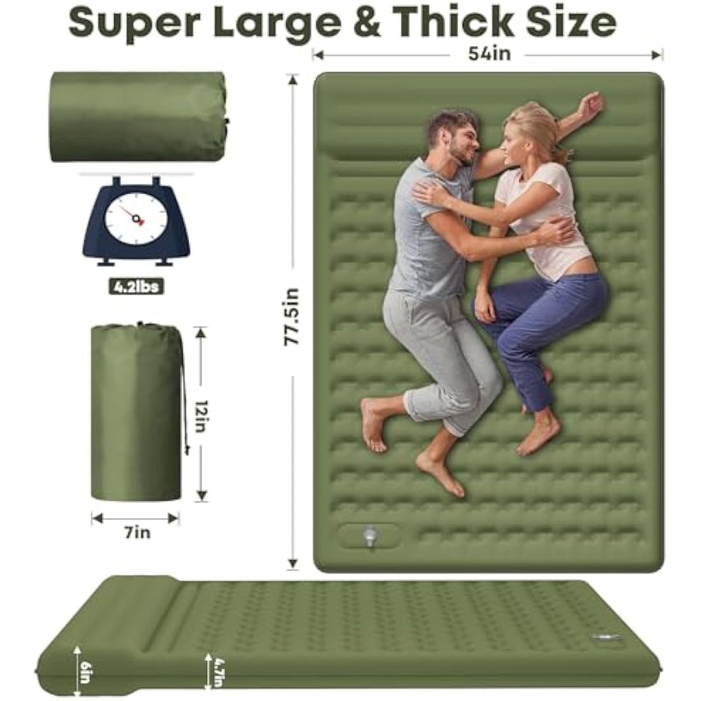 MAMBAKOTR Camping Sleeping Pad – Extra Thick Inflatable Air Mattress
