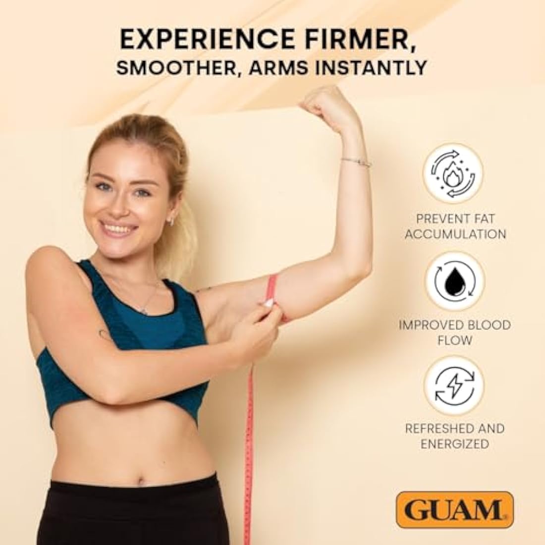 GUAM Seaweed Mud Arm Slimming & Firming Cream - 250ml with 10 Sleeves