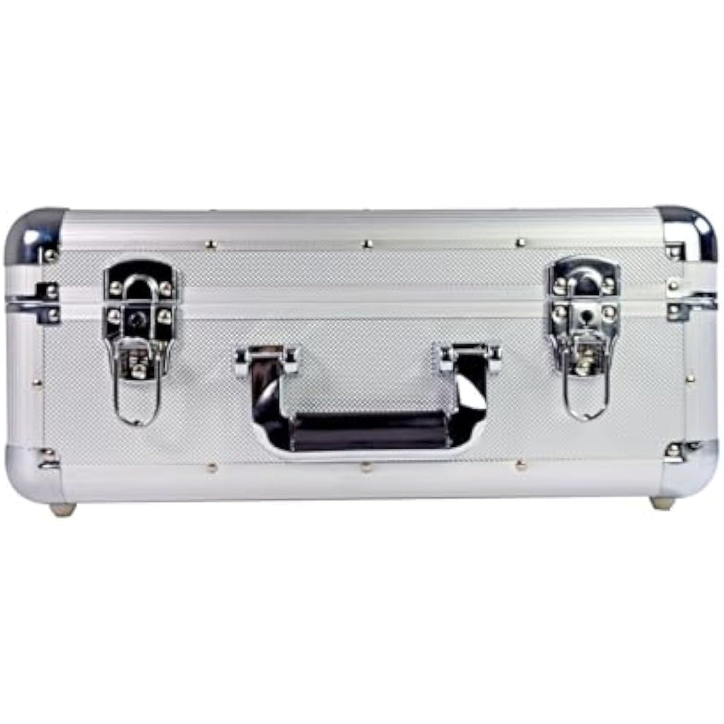 Citronic Aluminium CD Storage Case | Lockable Media Organizer - 120 CDs
