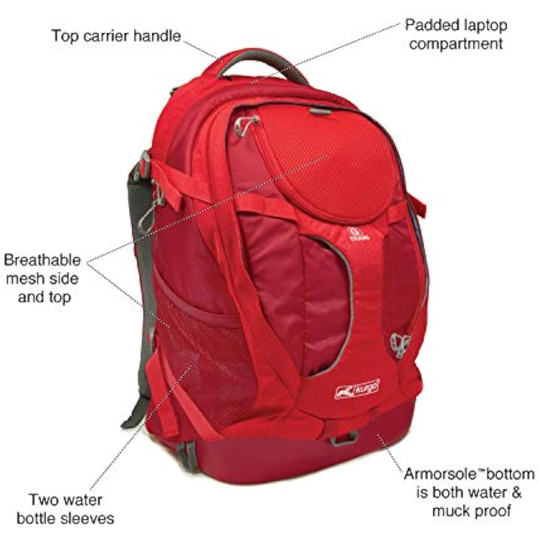 Kurgo G-Train Dog Carrier Backpack - Waterproof Hiking Pack in Chili Red