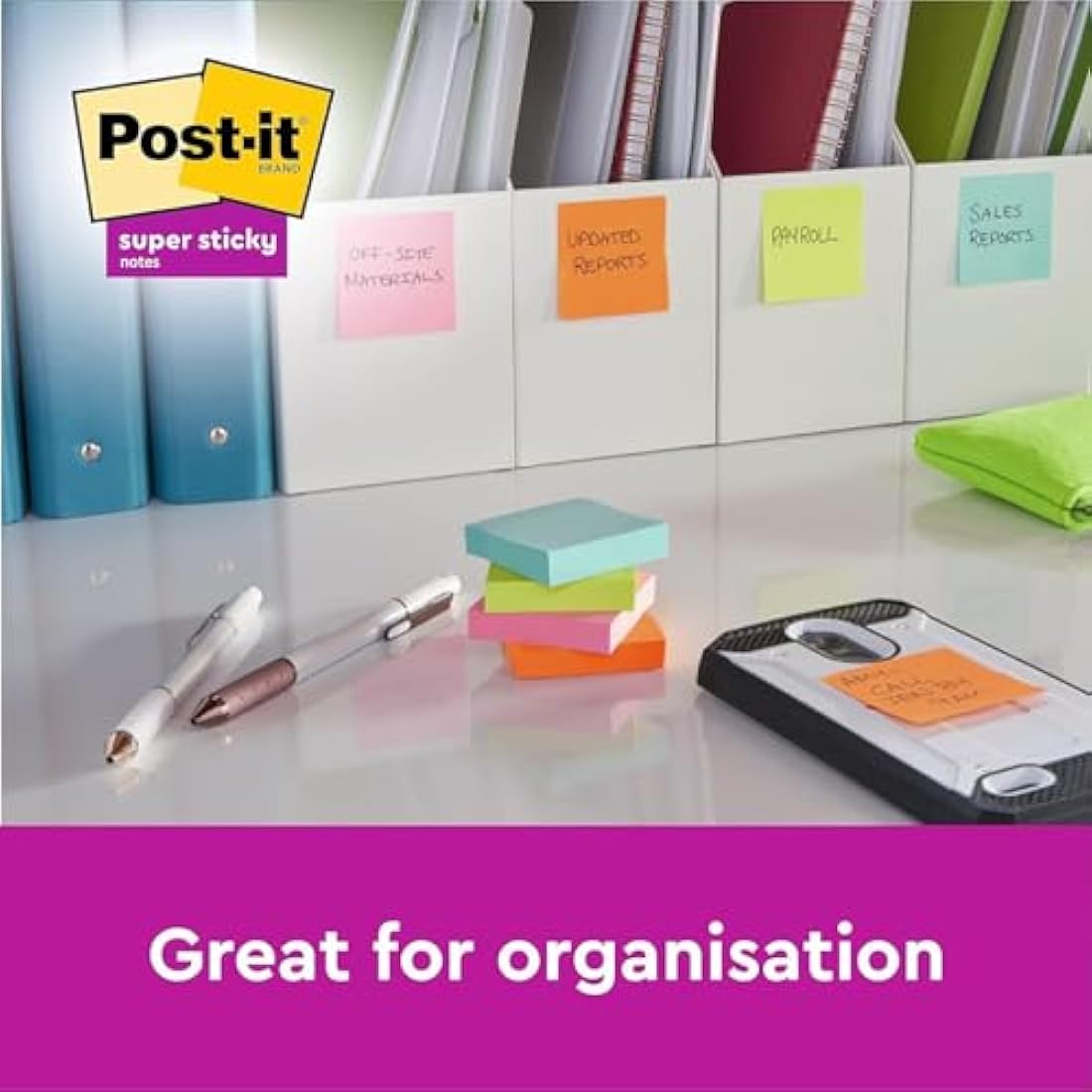 Post-it Super Sticky Notes – Ultra Yellow, 76x127mm, 12 Pads Pack