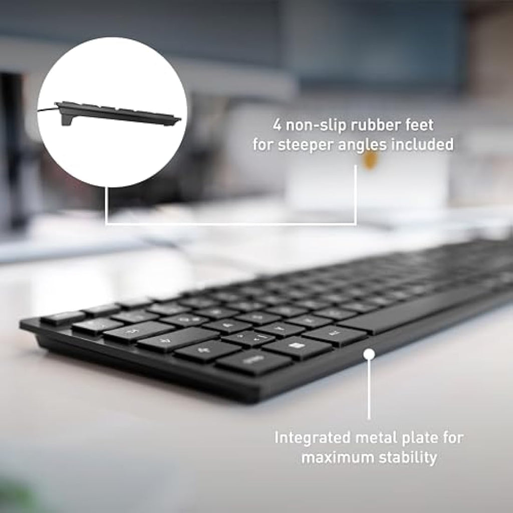 CHERRY KC 6000 SLIM Wired Keyboard – Ultra-Flat QWERTZ Design, Black