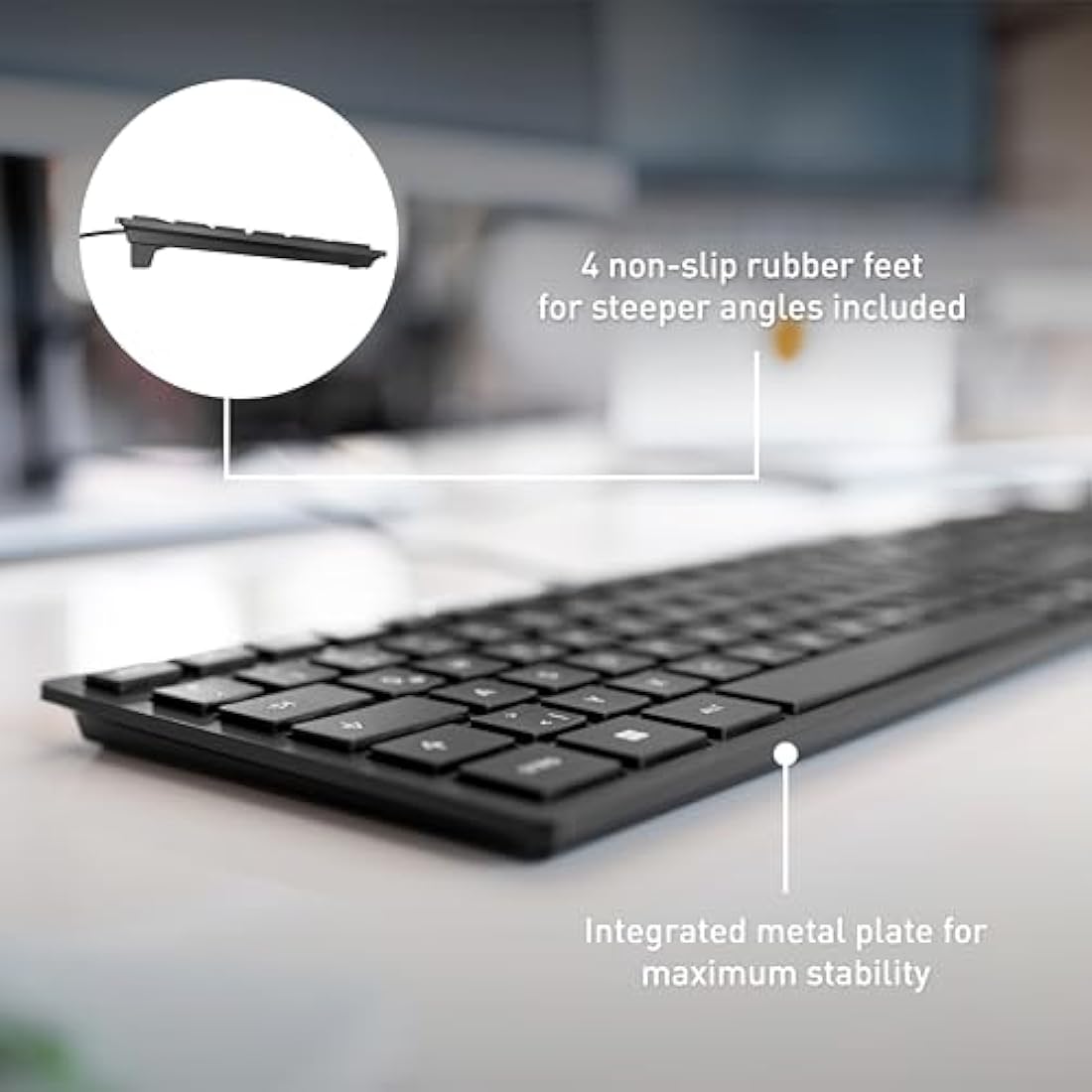 CHERRY KC 6000 SLIM Wired Keyboard – Ultra-Flat QWERTZ Design, Black