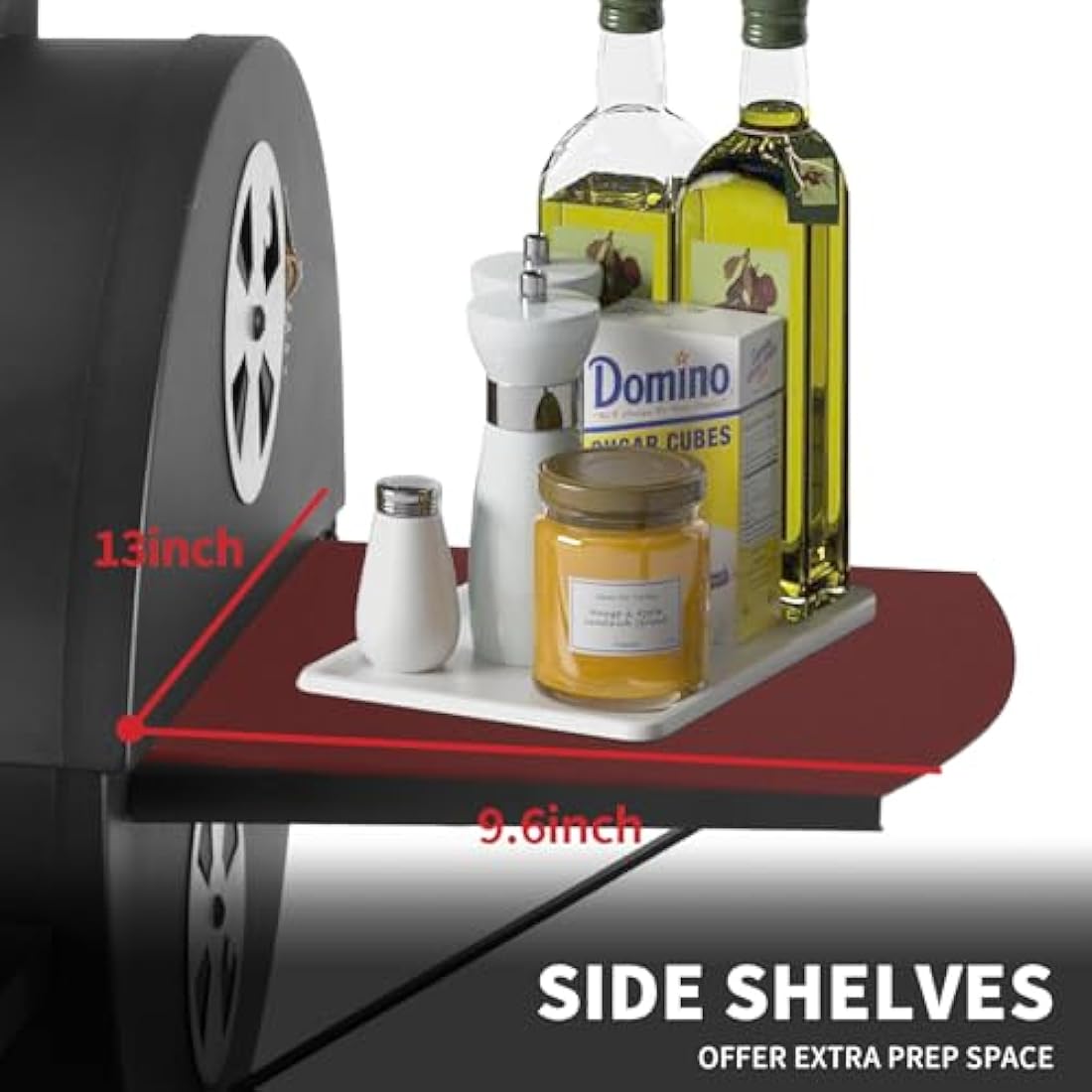 Kendane Barrel Charcoal Grill – Large Outdoor BBQ with Side Shelf