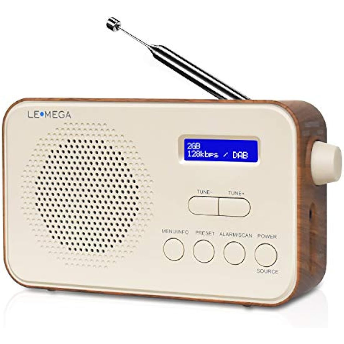 LEMEGA PR2 Portable DAB/DAB+ and FM Digital Radio - Walnut Wood