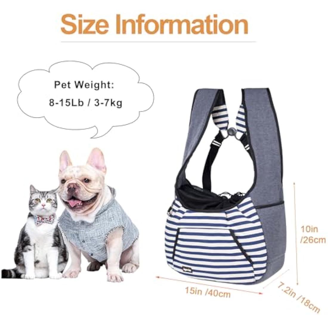 Jolof Store Dog Sling Carrier – Adjustable Pet Travel Bag with Bottom Pad