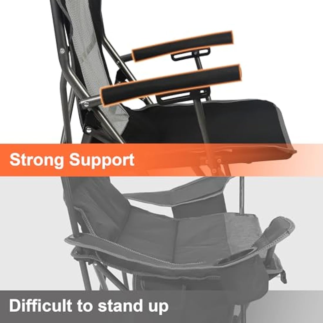 LANMOUNTAIN Heavy Duty Camping Chair | Padded Armrest & 400lb Support