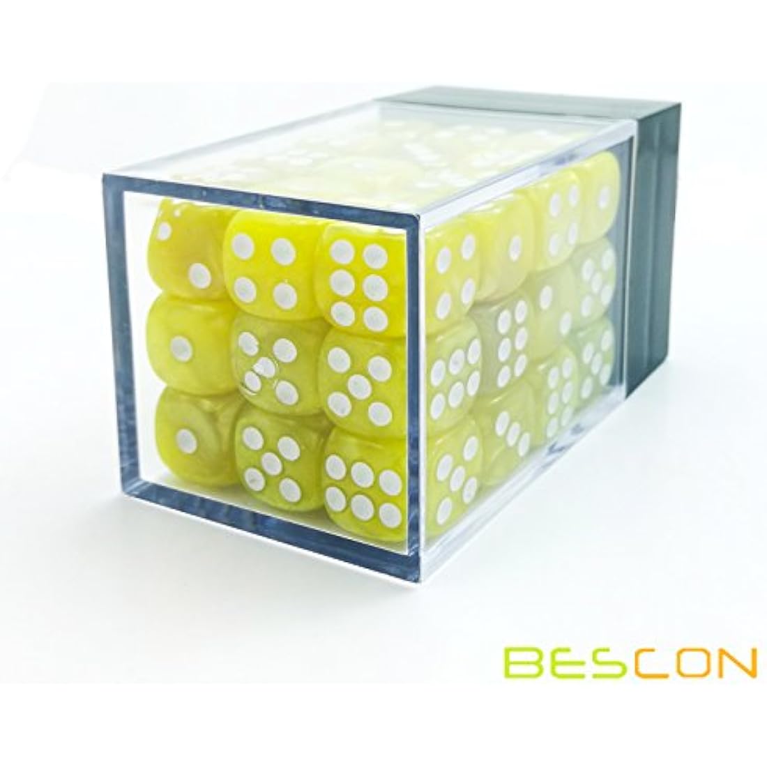 Bescon 12mm Marble Yellow 6-Sided Dice Set | 36 Piece Block of Dice