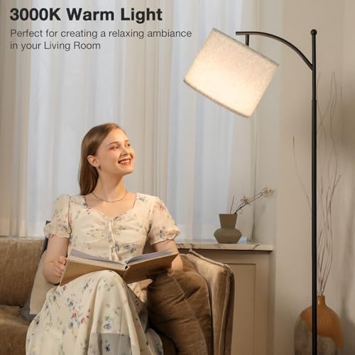 Aooshine 60" Modern Floor Lamp | 3 Color Temperatures | Grey Shade