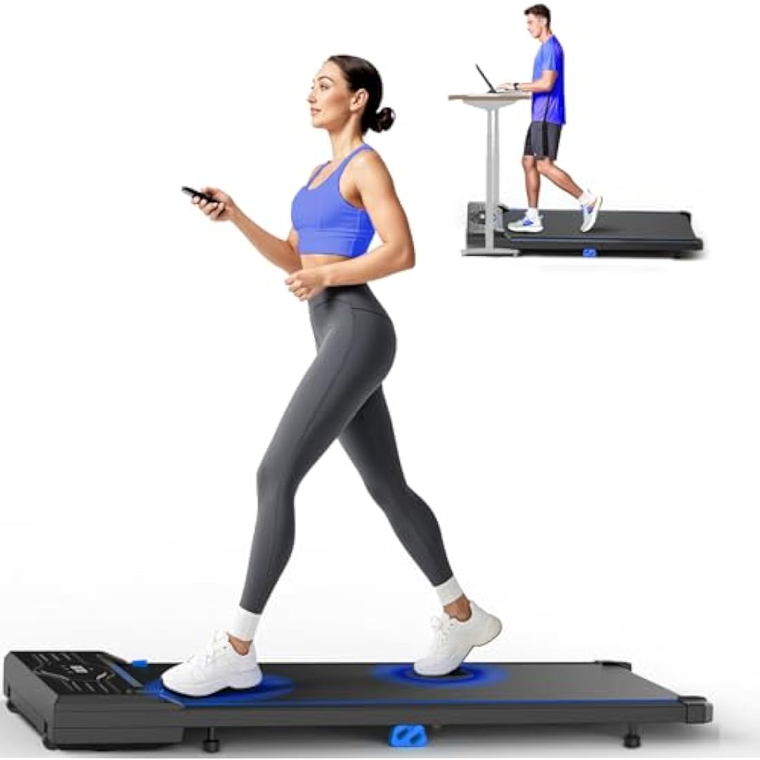 Jolof Store Under Desk Walking Pad – Compact Treadmill with LED Display