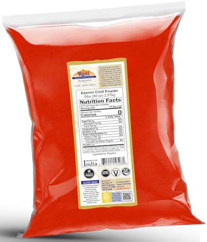Rani Kashmiri Chilli Powder (Deggi Mirch) Low Heat Indian Spice - 5lbs Bulk