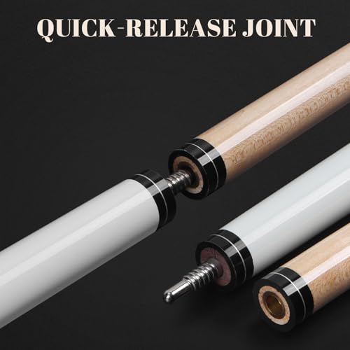 Aklot Heavy Hitter Jump Break Pool Cue – 23-25oz Maple Stick White