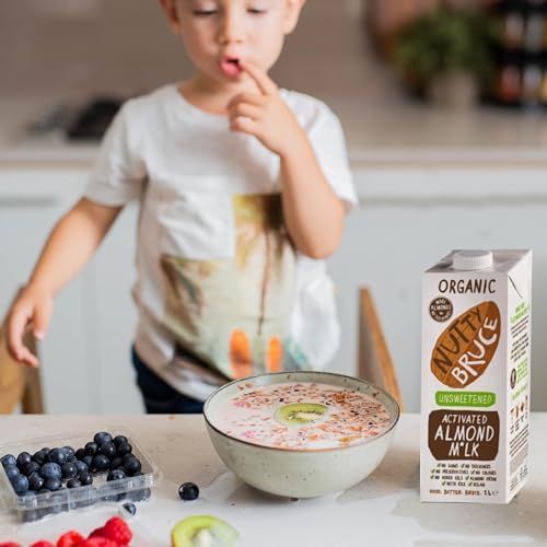 Nutty Bruce Unsweetened Activated Almond Milk – Organic & Vegan (6 x 1L)