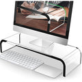 AboveTEK 20" Acrylic Monitor Stand | Large Crystal Clear Desk Riser