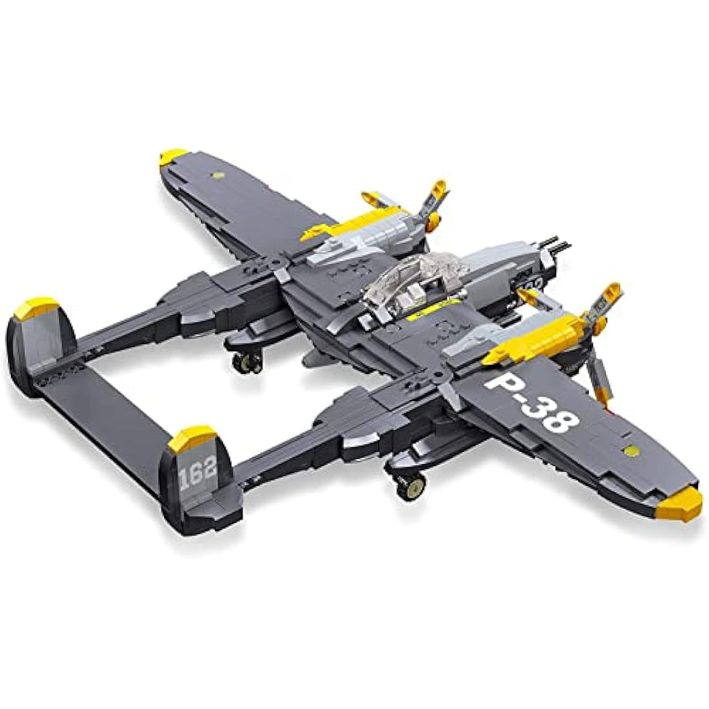 Apostrophe Games P-38 Lightning Fighter Jet Building Block Set - 937 Pcs