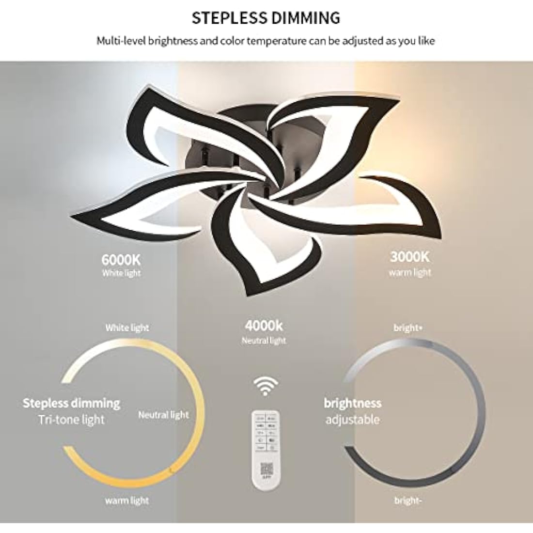 Riserva Modern Flower LED Ceiling Light | 40W Dimmable Petal Lamp