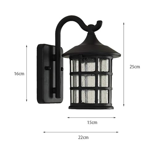 Jolof Store Black Outdoor Wall Lantern – Waterproof Aluminum & Glass