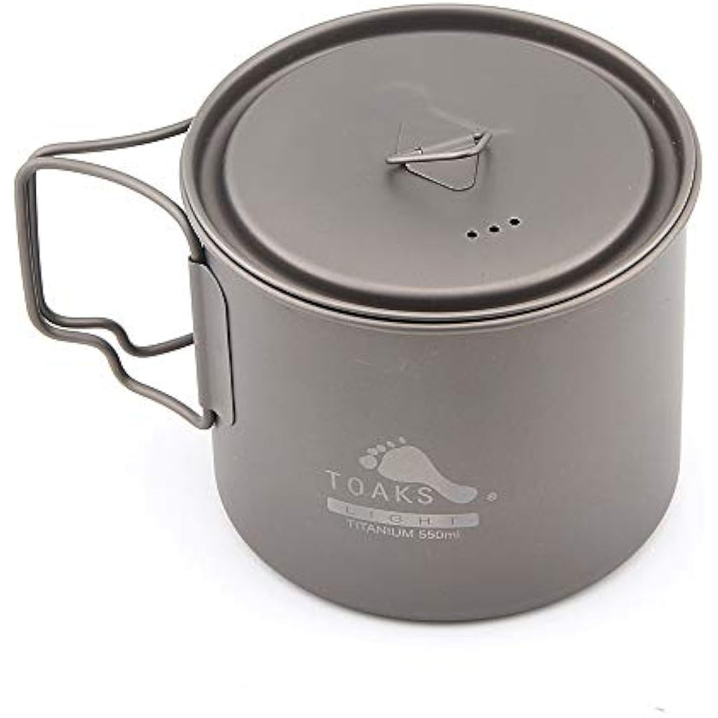 TOAKS Titanium 550ml Ultralight Camping Pot with Lid – Outdoor Cookware