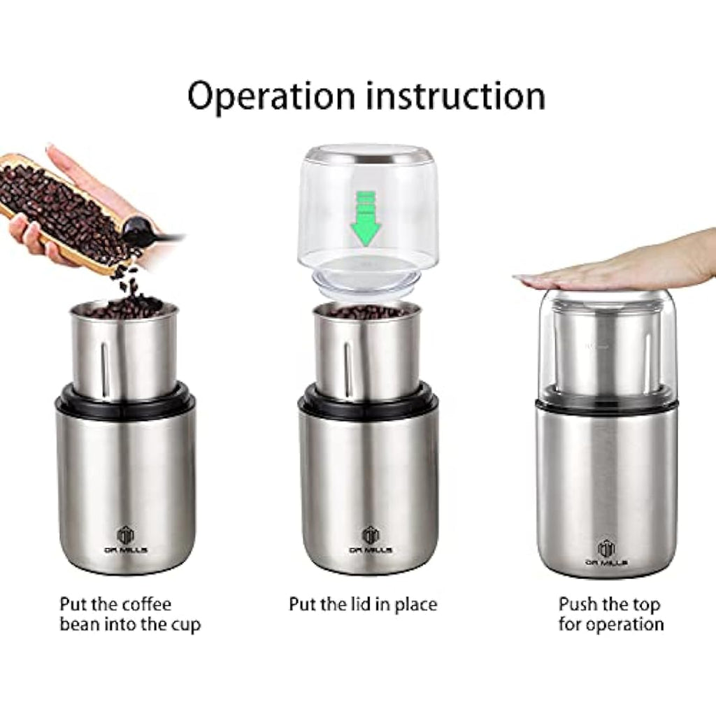 DR MILLS DM-7452 Electric Coffee and Spice Grinder | Stainless Steel
