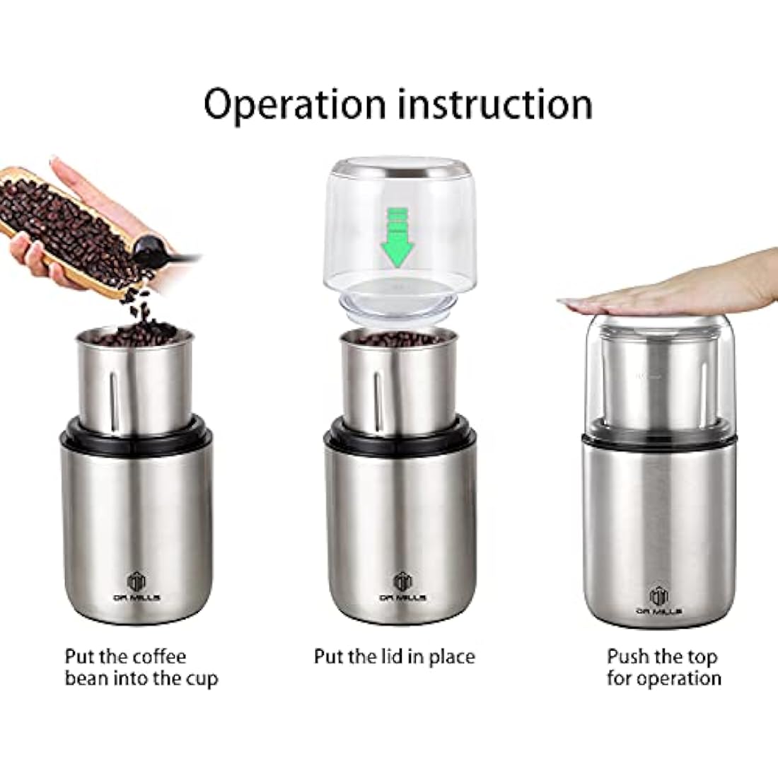 DR MILLS DM-7452 Electric Coffee and Spice Grinder | Stainless Steel