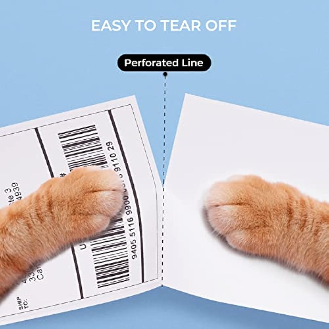 MUNBYN 4x6 Thermal Shipping Labels | Fanfold Adhesive Paper | 500 Pack