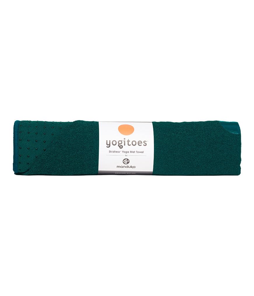Manduka Yogitoes Non-Slip Hot Yoga Towel | Eco-Friendly, Deep Sea