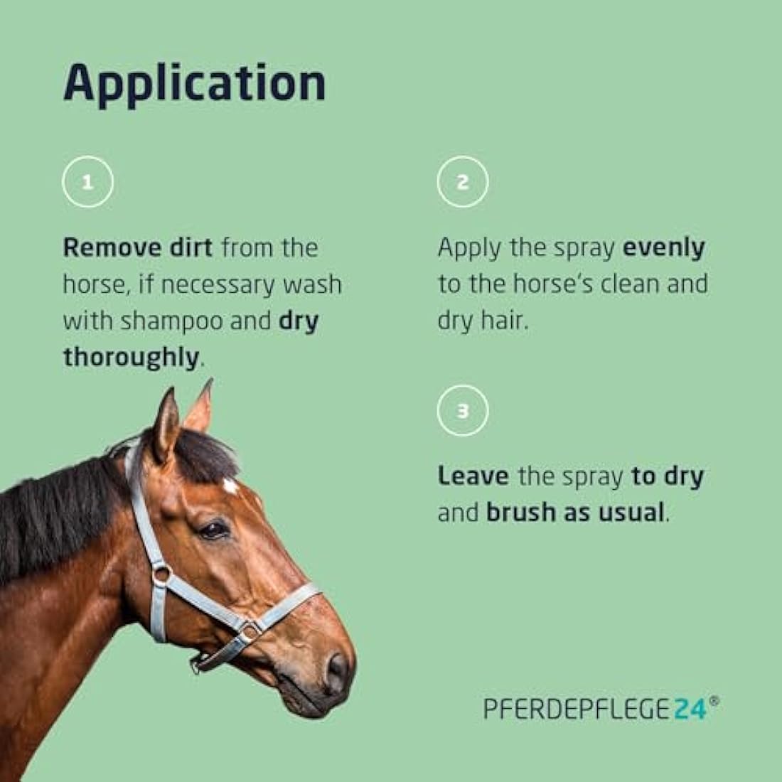 PFERDEPFLEGE24 Mane and Tail Detangler Spray – Shine & Dirt Repellent – 2500ml
